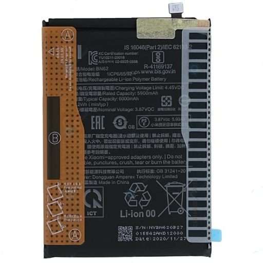 51QqEnUNTFL_1024x Original bn62 battery for redmi 9 power, note 9, poco m3, redmi 9t - Image 1