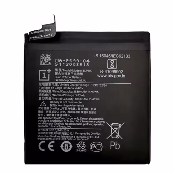 Original Battery for OnePlus 7T Pro BLP745 4085 mAh - Image 1